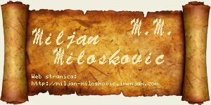 Miljan Milošković vizit kartica